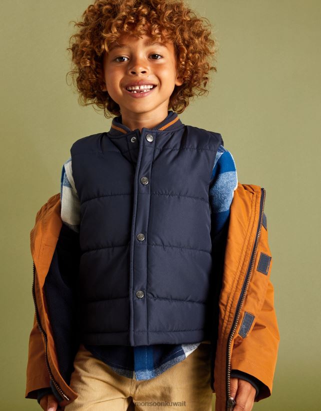 Monsoon محل - معطف جيليه 2 في 1 ملابس بني Monsoon ولد N4BV8X2220