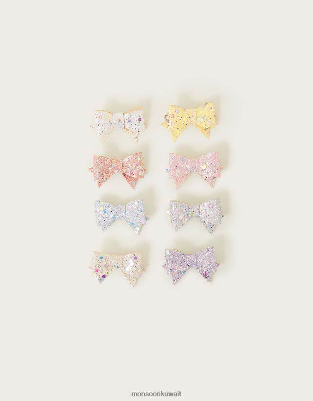 Monsoon معنى - مشابك شعر على شكل قوس قزح، 8 قطع ملحق موضة Monsoon بنت N4BV8X1760