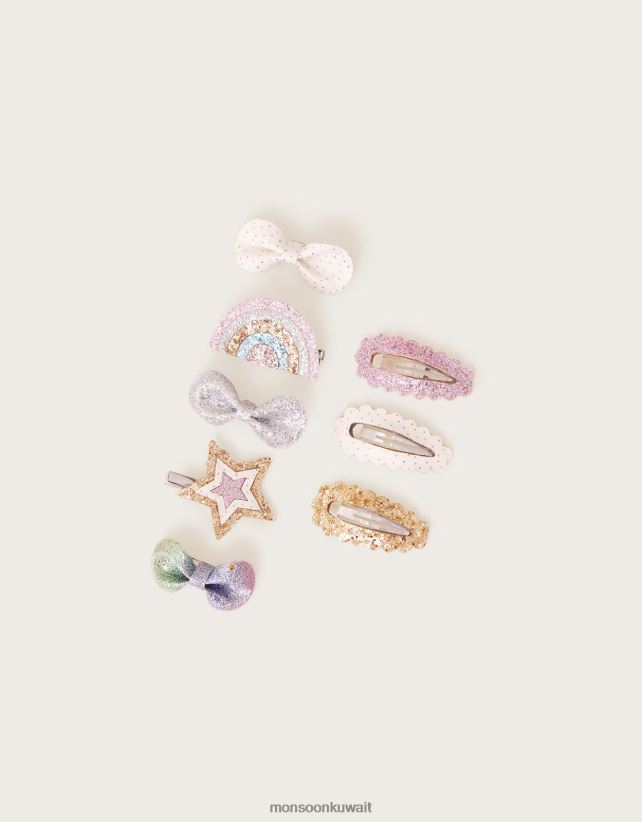 Monsoon accessorize - مشابك شعر لامعة مبتكرة، 8 قطع ملحق حار Monsoon بنت N4BV8X2462