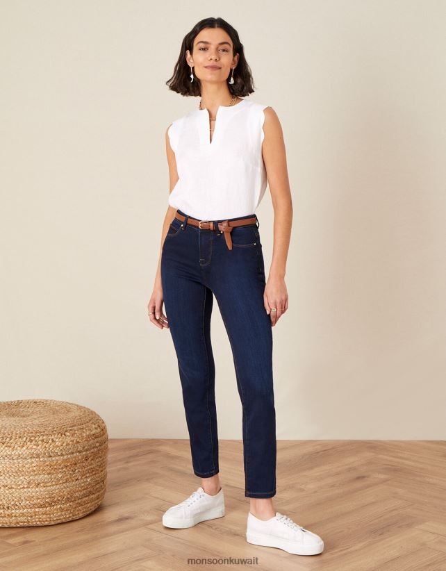 Monsoon معنى - جينز عادي فاخر من Azura بنسيج مستدام ملابس الأزرق (الأزرق الداكن) Monsoon نحيف N4BV8X1158