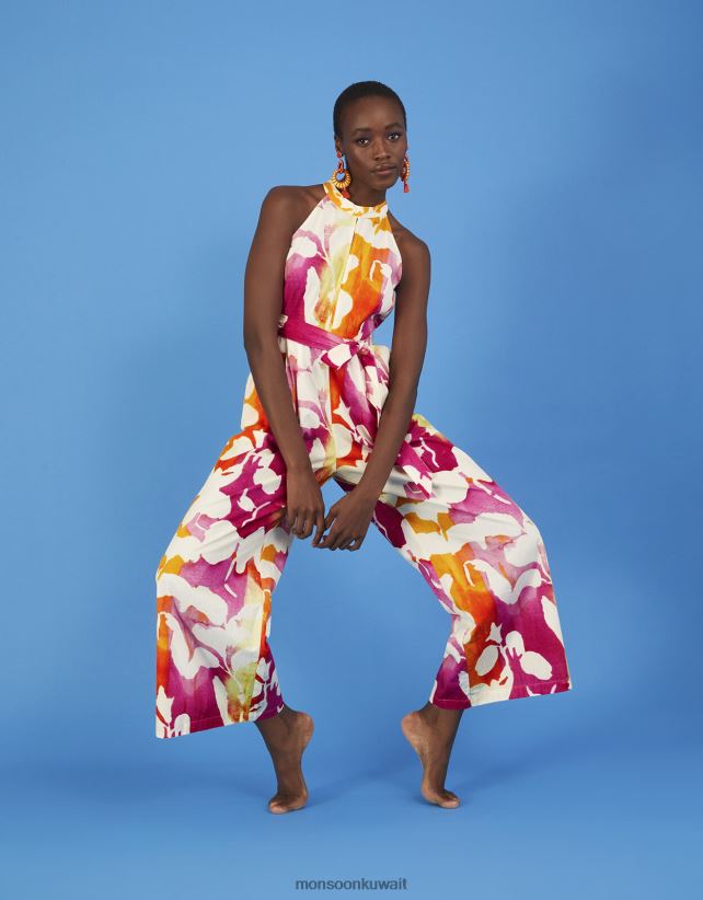 بذلة بطباعة مجردة من Elaxi ملابس لون القرنفل Monsoon نحيف N4BV8X719 - Monsoon children