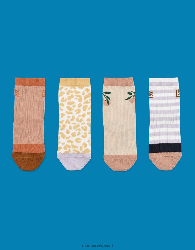 جوارب Liewood Silas بطبعة الفهد، 4 قطع ملحق متعدد Monsoon أطفال N4BV8X2857 - Monsoon children