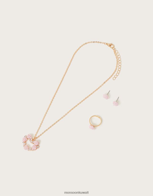 مجموعة مجوهرات Loveheart الزهرية ملحق موضة Monsoon بنت N4BV8X2566 - Monsoon kuwait avenues