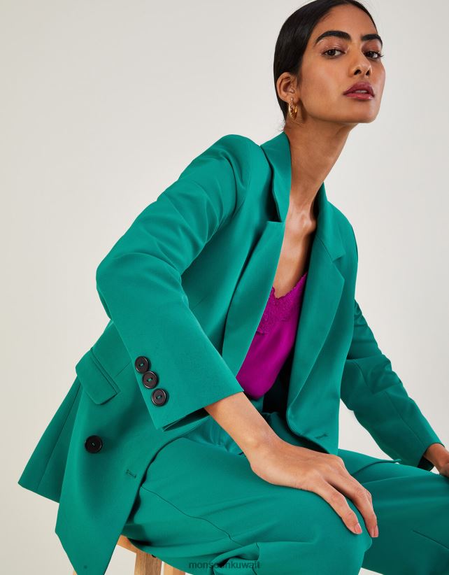 Monsoon accessorize - سترة مادلين مزدوجة الصدر ملابس أخضر Monsoon نحيف N4BV8X1009