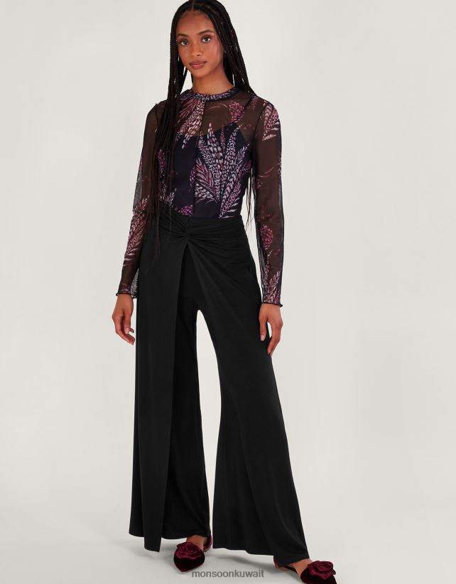 التفاف السراويل ملابس أسود Monsoon نحيف N4BV8X102 - Monsoon children