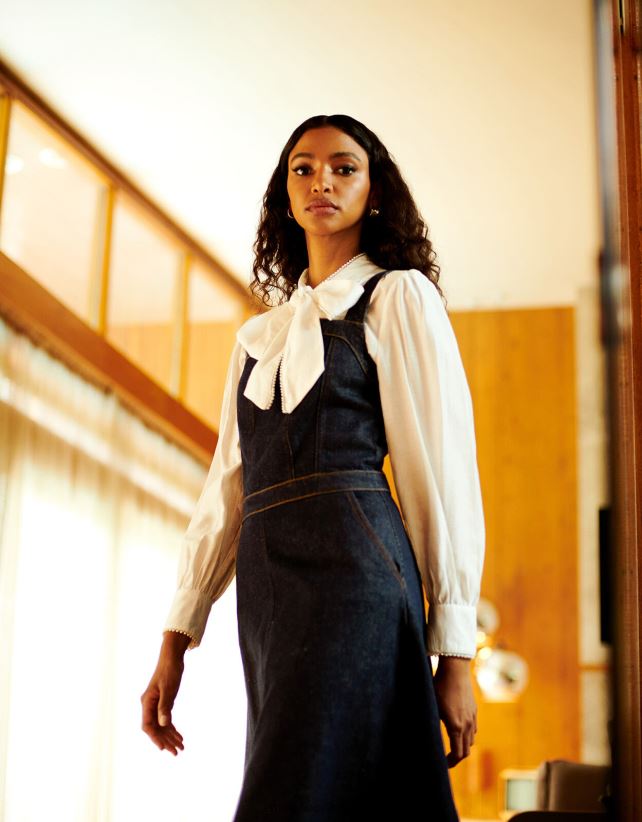 بلوزة بولي بفيونكة ملابس عاج Monsoon نحيف N4BV8X106 - Monsoon kuwait online shopping