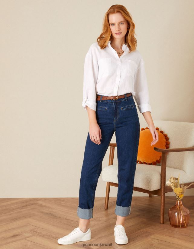 Monsoon محل - الجينز بأساور عميقة ملابس الأزرق (الدنيم الأزرق) Monsoon نحيف N4BV8X1085