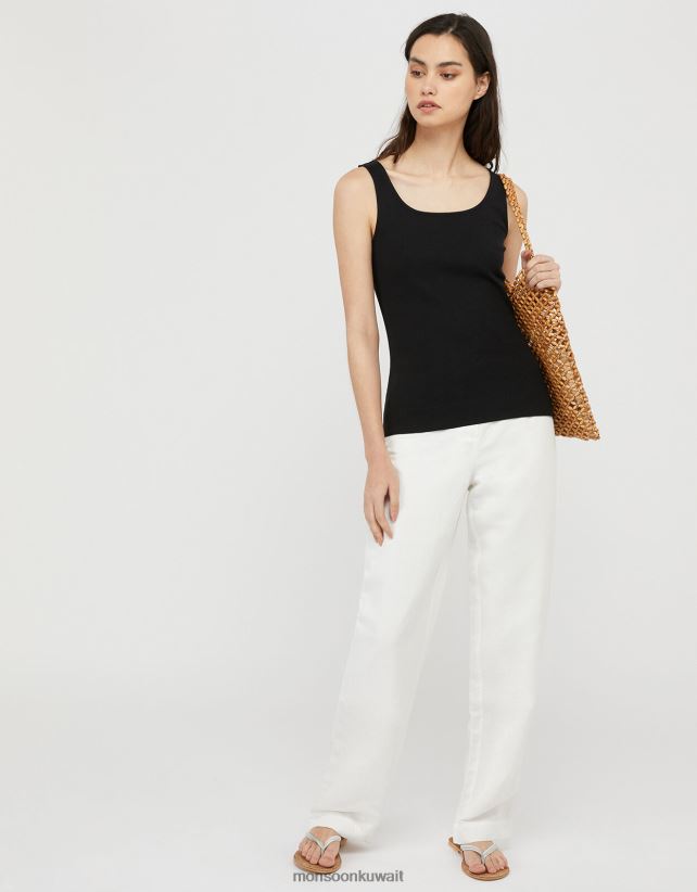 Monsoon accessorize - سترة جيرسي برقبة مربعة ملابس أسود Monsoon نحيف N4BV8X1163