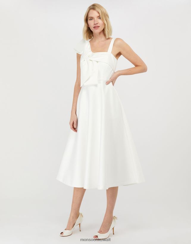 فستان زفاف كاري بو من الساتان ميدي ملابس عاج Monsoon نحيف N4BV8X1166 - Monsoon kuwait online shopping