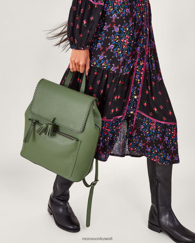 Monsoon UAE - حقيبة ظهر شرابة ملحق أخضر Monsoon نحيف N4BV8X1218