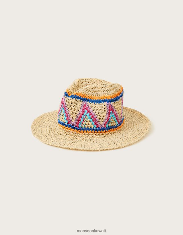 قبعة فيدورا بتفاصيل مكرامية ملحق رشيقة Monsoon نحيف N4BV8X1234 - Monsoon online customer service