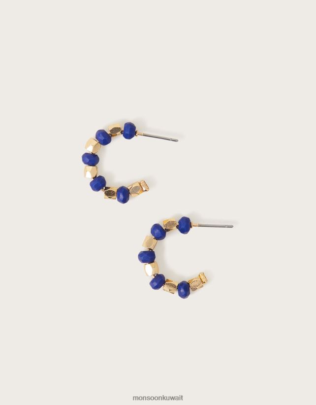 Monsoon Kuwait - أقراط هوب مطرز ملحق موضة Monsoon نحيف N4BV8X1261