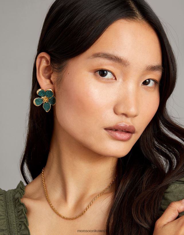 Monsoon معنى - بيان أقراط زهرة ملحق أنيق Monsoon نحيف N4BV8X1262