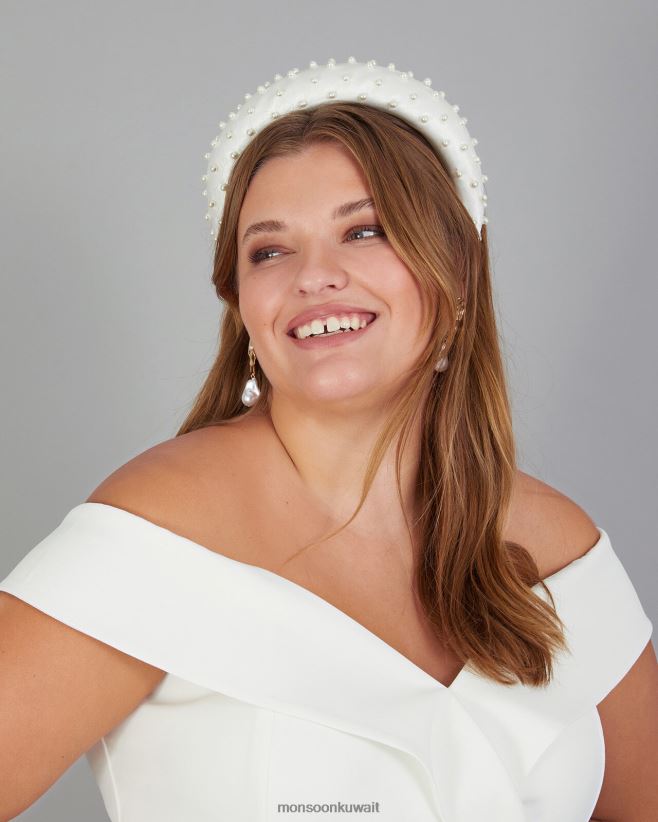 عصابة رأس زفاف مبطنة باللؤلؤ ملحق حار Monsoon نحيف N4BV8X1286 - Monsoon kuwait online shopping