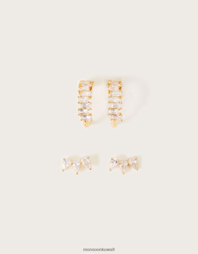 طقم من قطعتين من أقراط الكريستال والحلق ملحق رشيقة Monsoon نحيف N4BV8X1344 - Monsoon kuwait online shopping