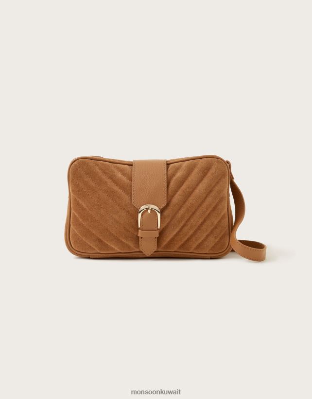 Monsoon محل - حقيبة كروس جلدية مبطنة من السبعينيات ملحق أنيق Monsoon نحيف N4BV8X1352