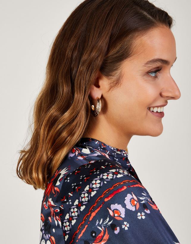 أقراط دائرية سميكة مزخرفة ملحق حار Monsoon نحيف N4BV8X1368 - Monsoon kuwait online shopping