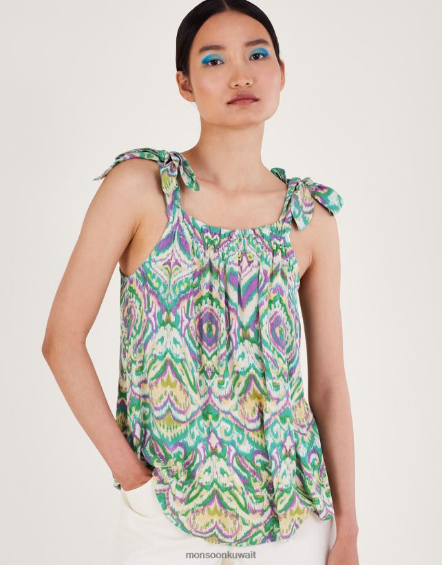 Monsoon معنى - كامي بحزام ربطة عنق بطباعة هندسية ملابس أبيض Monsoon نحيف N4BV8X145