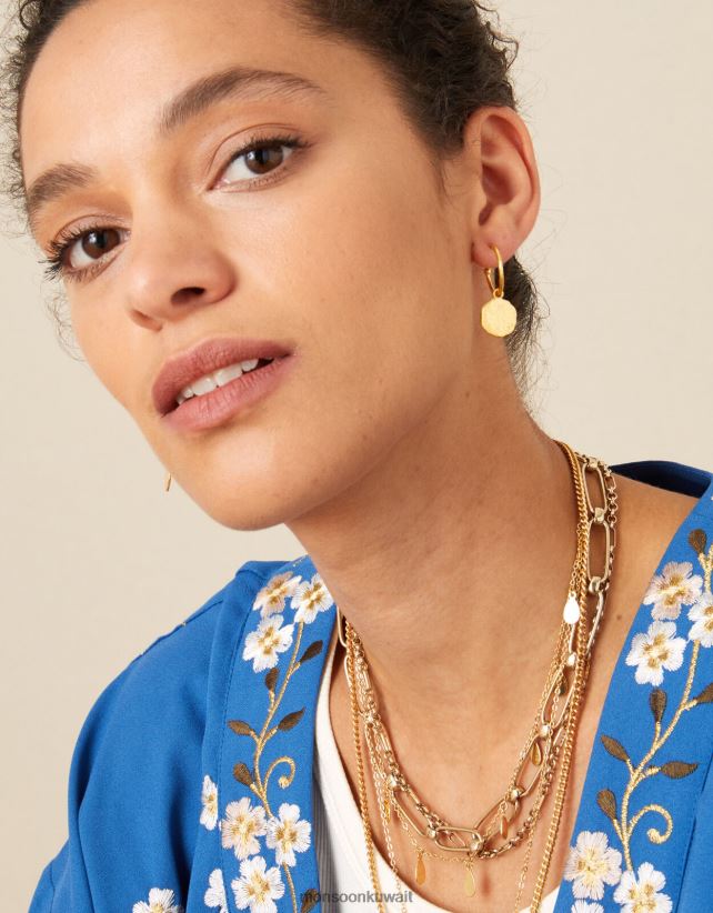 Monsoon معنى - حلقات عملات معدنية مطلية بالذهب ملحق رشيقة Monsoon نحيف N4BV8X1454