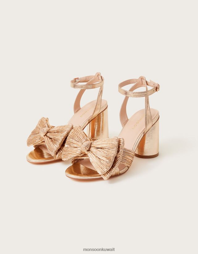 ارتفع الصنادل ذات الكعب القوس أحذية الذهب (الذهب الوردي) Monsoon نحيف N4BV8X1459 - Monsoon children