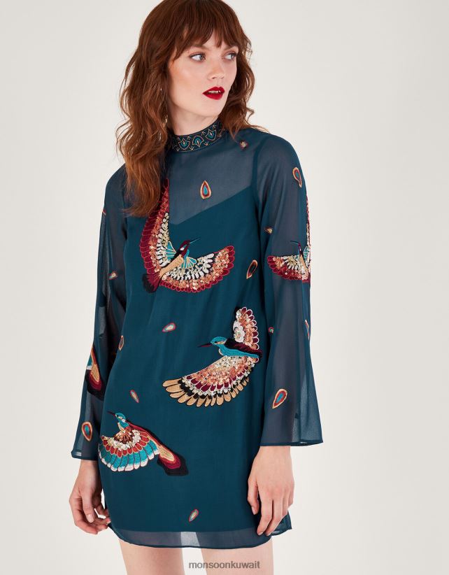 Monsoon معنى - فستان تونيك مزين من بايلي ملابس بط نهري صغير Monsoon نحيف N4BV8X15