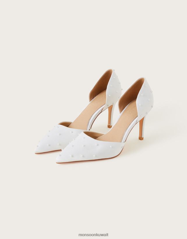 Monsoon محل - كعب لؤلؤي من جزأين أحذية عاج Monsoon نحيف N4BV8X1525