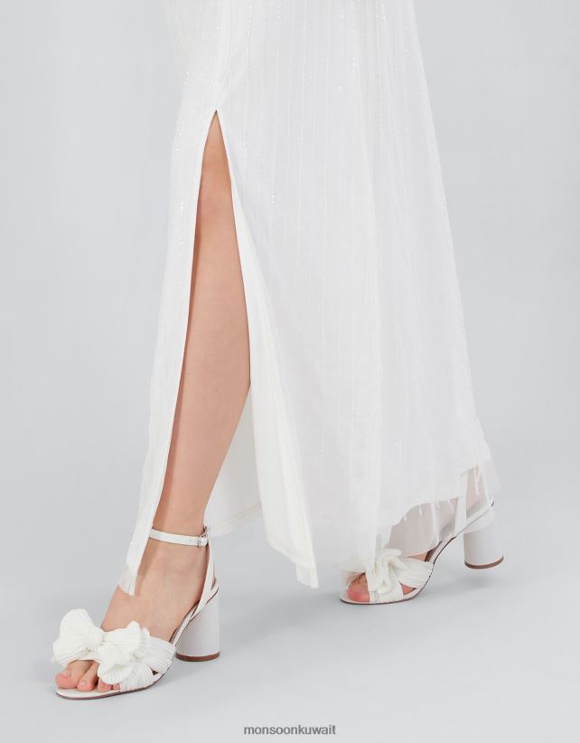 Monsoon محل - الصنادل ذات الكعب العالي ذات الكعب العالي أحذية عاج Monsoon نحيف N4BV8X1526