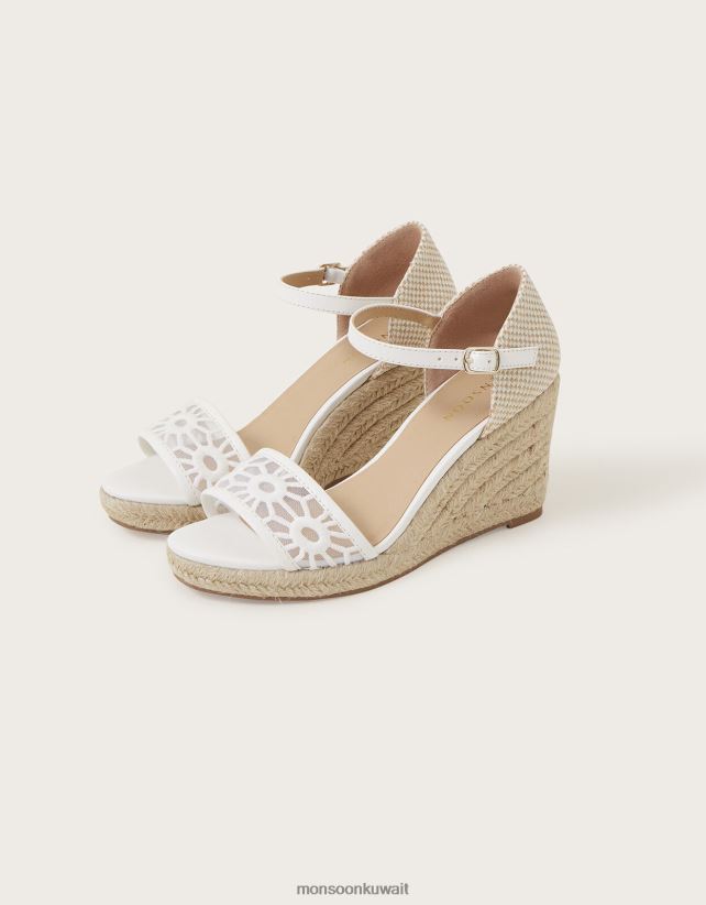 Monsoon UAE - صندل إسفين مقطوع أحذية أبيض Monsoon نحيف N4BV8X1545