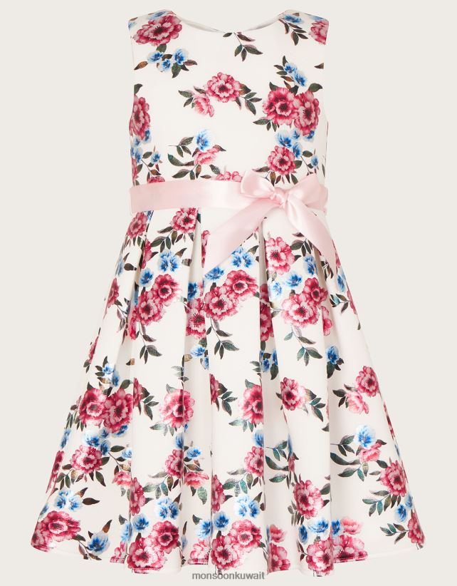 فستان سكوبا بطبعة رقائق الفويل ملابس عاج Monsoon بنت N4BV8X1573 - Monsoon kuwait avenues