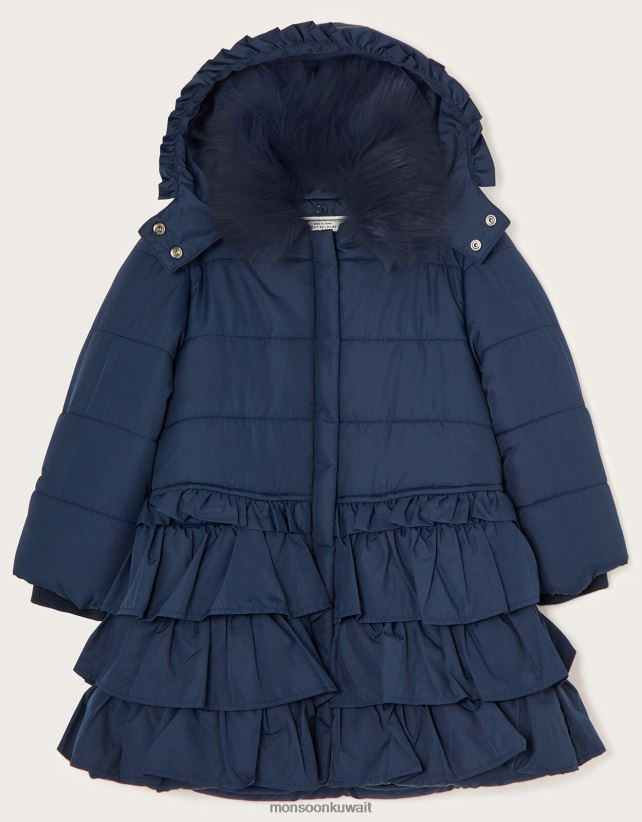 Monsoon UAE - معطف مبطن متعدد الطبقات ملابس الأزرق الداكن) Monsoon بنت N4BV8X1576