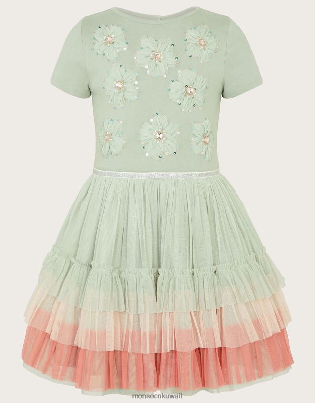 Monsoon UAE - فستان زهرة الديسكو ملابس الأخضر (حكيم) Monsoon بنت N4BV8X1590