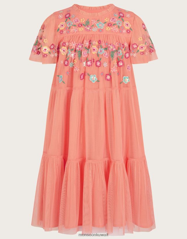 فستان تول مطرز ملابس برتقالي (مرجاني) Monsoon بنت N4BV8X1601 - Monsoon online customer service