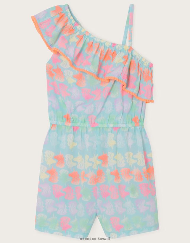 Monsoon معنى - بدلة لعب بكتف واحد على شكل رأس وحيد القرن ملابس الأزرق (الفيروز) Monsoon بنت N4BV8X1614