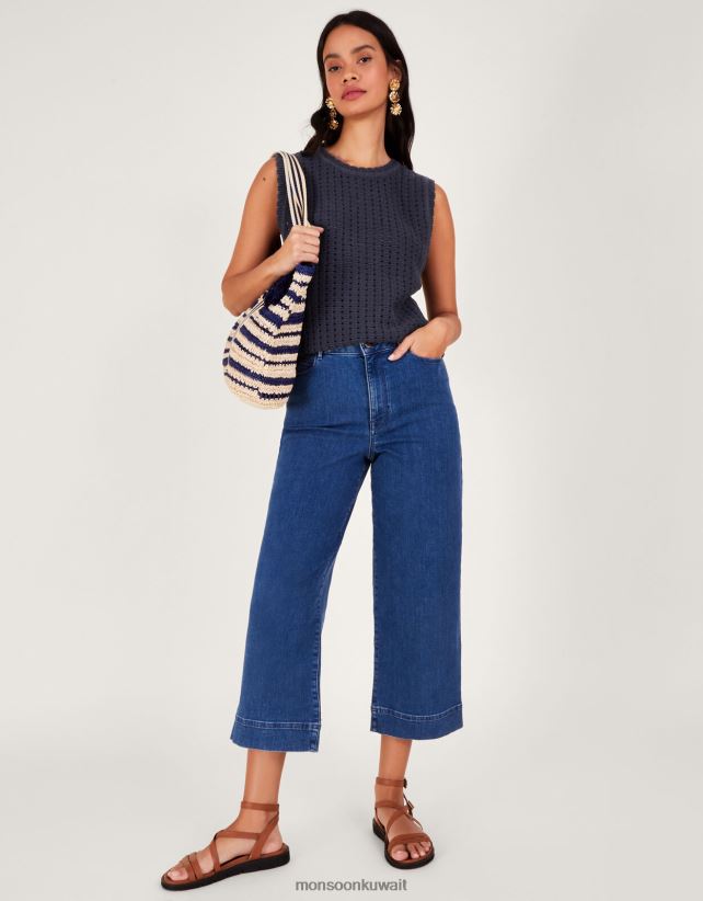 Monsoon accessorize - غرزة متماسكة دبابة أعلى ملابس الأزرق الداكن) Monsoon نحيف N4BV8X162