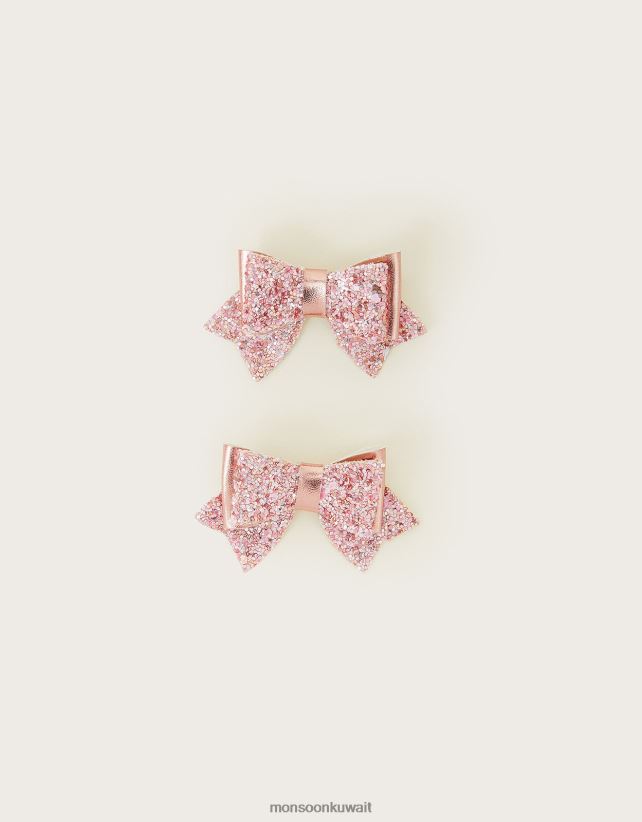 مجموعة من مشابك شعر على شكل فيونكة لامعة ومتلألئة، مكونة من قطعتين ملحق موضة Monsoon بنت N4BV8X1626 - Monsoon kuwait avenues