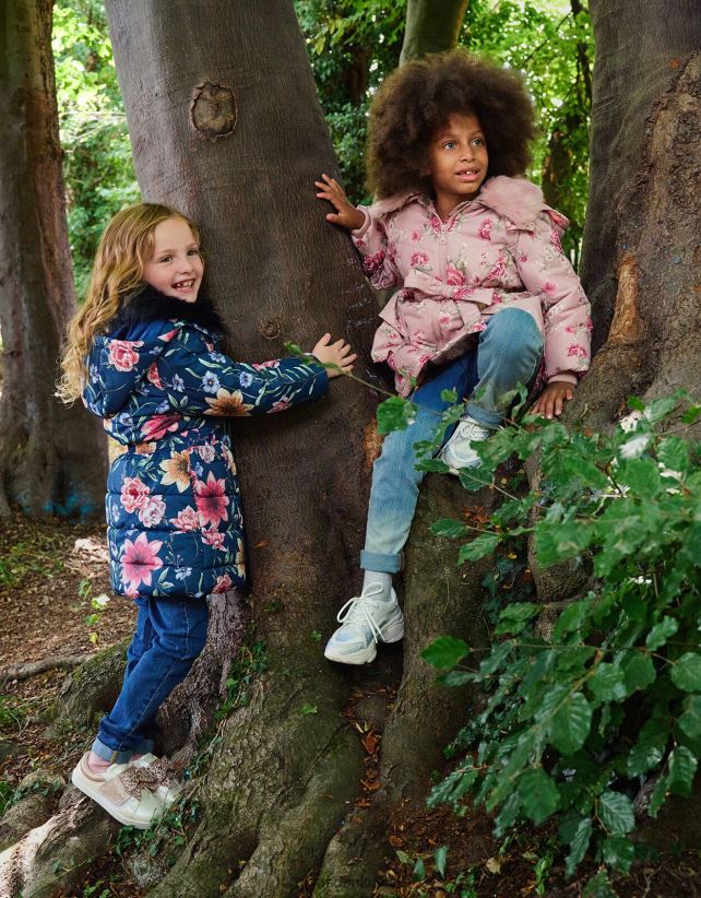 معطف مبطن بالزهور ملابس الأزرق الداكن) Monsoon بنت N4BV8X1633 - Monsoon kuwait online shopping