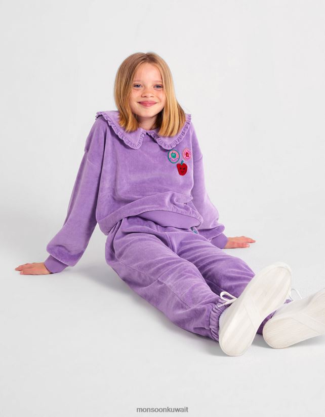 أعلى طوق القطيفة ملابس أرجواني Monsoon أطفال N4BV8X1650 - Monsoon kuwait avenues