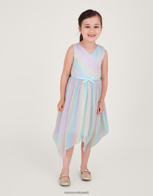 فستان ملفوف بألوان قوس قزح بليس ملابس متعدد Monsoon بنت N4BV8X1664 - Monsoon kuwait online shopping