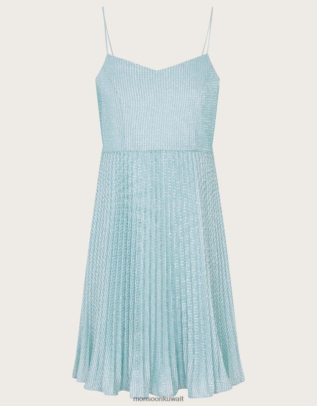 فستان حفلة موسيقية ذو طيات لامعة ملابس أزرق Monsoon بنت N4BV8X1666 - Monsoon online customer service