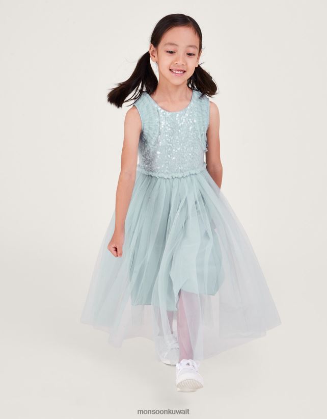 Monsoon Kuwait - فستان كشكش من الترتر من بريسيلا ملابس أزرق Monsoon بنت N4BV8X1671