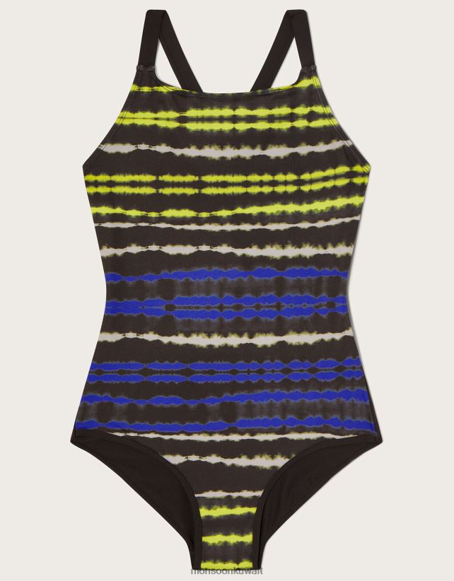 Monsoon محل - ملابس السباحة الكهربائية التعادل صبغ الشريط ملابس أسود Monsoon بنت N4BV8X1676