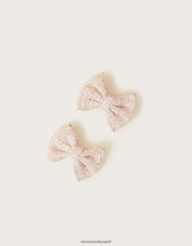 مجموعة مشابك شعر على شكل فيونكة لؤلؤية من بوكل مكونة من قطعتين ملحق موضة Monsoon بنت N4BV8X1679 - Monsoon online customer service