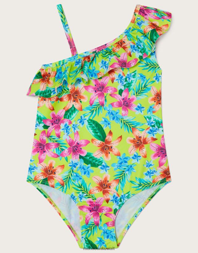 ملابس السباحة الاستوائية بكتف واحد ملابس الأخضر (الجير) Monsoon بنت N4BV8X1688 - Monsoon children