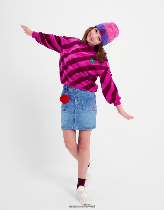 Monsoon معنى - أعلى القطيفة شريط قطري ملابس لون القرنفل Monsoon أطفال N4BV8X1702