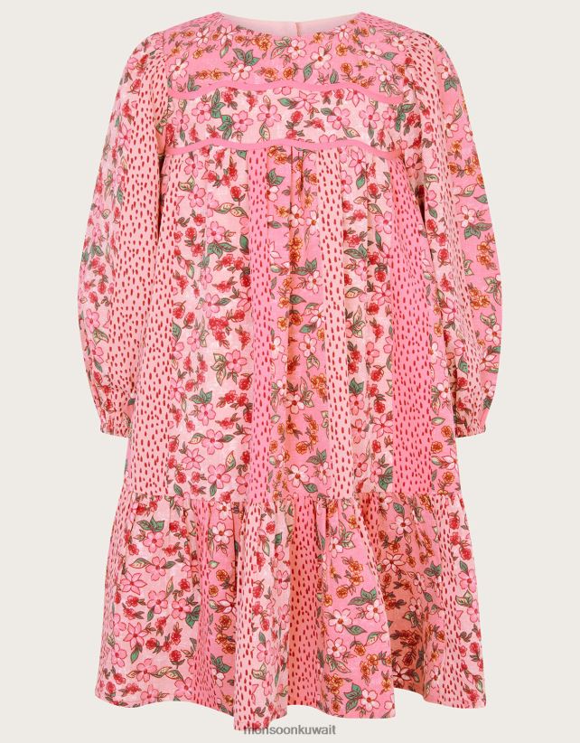 Monsoon UAE - فستان بطباعة الأزهار المرقعة ملابس لون القرنفل Monsoon بنت N4BV8X1711