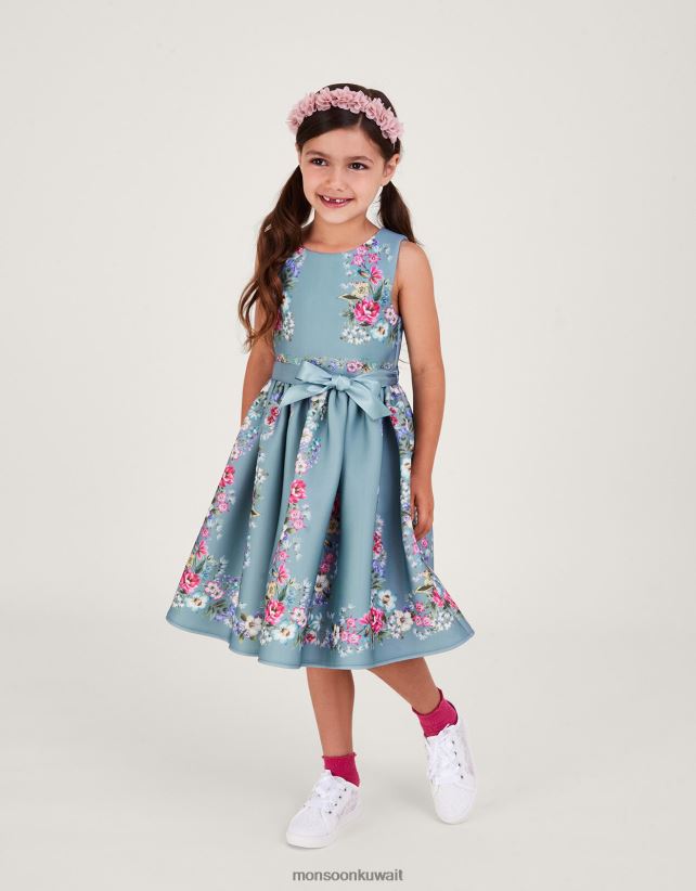 Monsoon accessorize - فستان حفلات سكوبا مزين بالزهور من سوزي ملابس أخضر Monsoon بنت N4BV8X1748