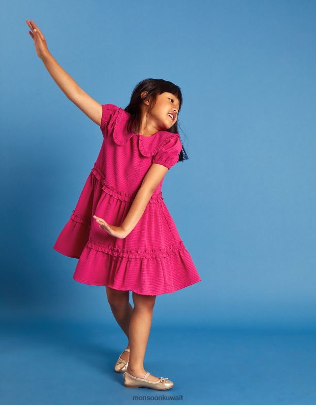 فستان بياقة كشكش ملابس الوردي (الوردي الساطع) Monsoon بنت N4BV8X1757 - Monsoon kuwait avenues