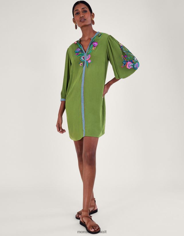 Monsoon Kuwait - سترة مطرزة على شكل طائر كايتلين ملابس أخضر Monsoon نحيف N4BV8X176