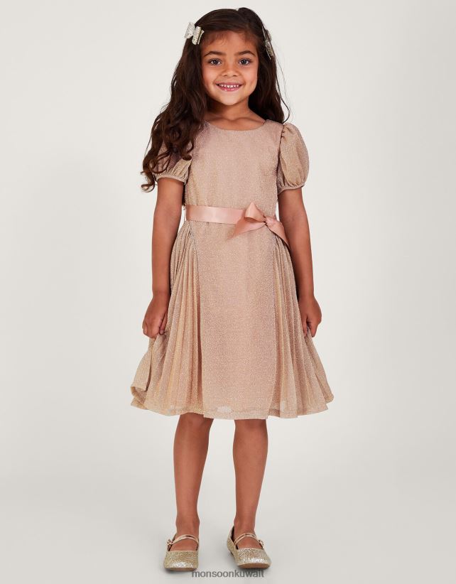 Monsoon accessorize - فستان حفلات بكسرات على شكل وردة مذهبة ملابس لون القرنفل Monsoon بنت N4BV8X1769