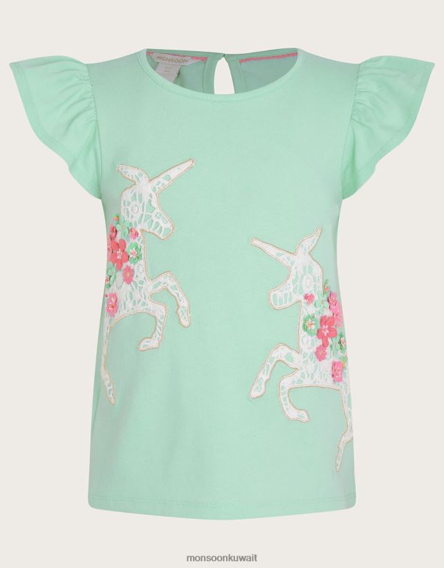 Monsoon accessorize - قمة يونيكورن الكروشيه ملابس أخضر Monsoon بنت N4BV8X1790